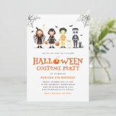 Halloween verjaardagsfeestje Spooky Kinder uitnodi Kaart (Staand voorkant)