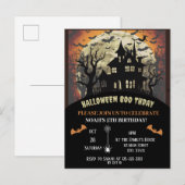 Halloween verjaardagsfeestje uitnodiging briefkaart (Voorkant / Achterkant)