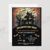 Halloween verjaardagsfeestje uitnodiging briefkaart (Voorkant / Achterkant)
