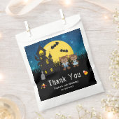 Halloween Verjaardagsfeestje Weerwolf Blauw Bedankzakje (Geknipt)