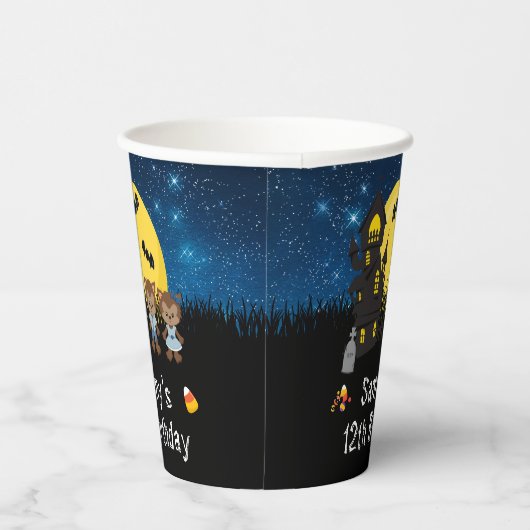 Halloween Verjaardagsfeestje Weerwolf Blauw Papieren Bekers (Rechts)