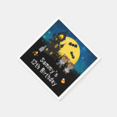 Halloween Verjaardagsfeestje Weerwolf Blauw Servet (Hoek)