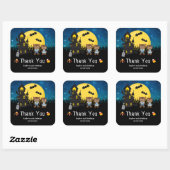 Halloween Verjaardagsfeestje Weerwolf Blauw Vierkante Sticker (Vel)