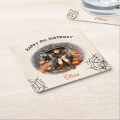 Halloween Verjaardagsfeestje Witch Papier Onderzet Kartonnen Onderzetters (Schuin)