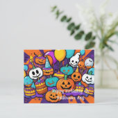 Halloween & verjaardagskaart briefkaart (Staand voorkant)