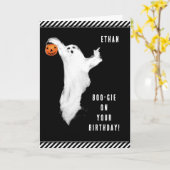 Halloween verjaardagskaart kaart (Gele Bloem)