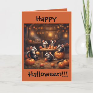 Halloween-verjaardagskaart van baby stinkdier kaart