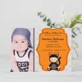 Halloween verjaardagskostuum kaart (Staand voorkant)