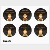 Halloween verjaardagskostuum ronde sticker (Vel)