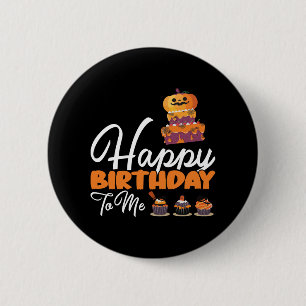 Halloween verjaardagstaart Gelukkige verjaardag vo Ronde Button 5,7 Cm