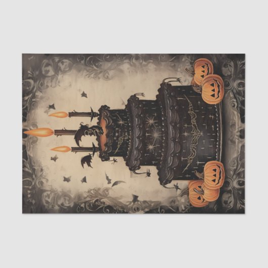  Halloween verjaardagstaart Tissuepapier (Voorkant)