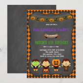 Halloween verjaardagsthema Uitnodiging (Voorkant / Achterkant)