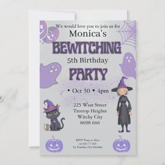 Halloween verjaardagsuitnodiging kaart (Voorkant)