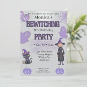 Halloween verjaardagsuitnodiging kaart (Staand voorkant)