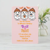 Halloween verjaardagsuitnodiging kaart (Staand voorkant)