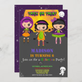 Halloween verjaardagsuitnodiging Kinder kostumepar Kaart (Voorkant / Achterkant)