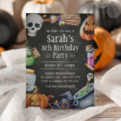 Halloween-verjaardagsuitnodiging voor kinderen en kaart