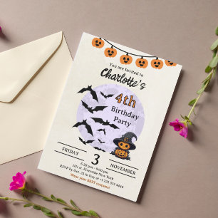Halloween verjaardagsuitnodiging voor kinderen kaart
