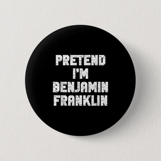 Halloween Verkleed als Benjamin Franklin Kostuum L Ronde Button 5,7 Cm (Voorkant)
