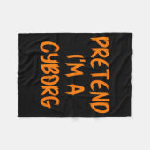 Halloween Verkleed Als Een Cyborg Kostuum Grappig Fleece Deken (Voorkant (Horizontaal))