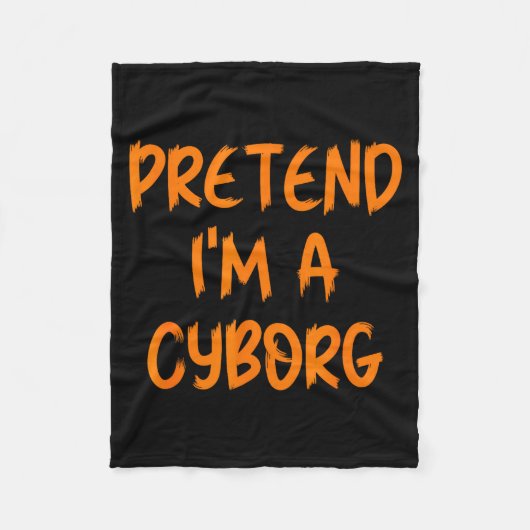 Halloween Verkleed Als Een Cyborg Kostuum Grappig Fleece Deken (Voorkant)
