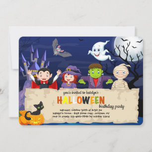 Halloween Verkleed Verjaardagsfeestje Kaart