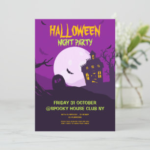 Halloween verkleedfeest, Halloween Nacht Feest Kaart
