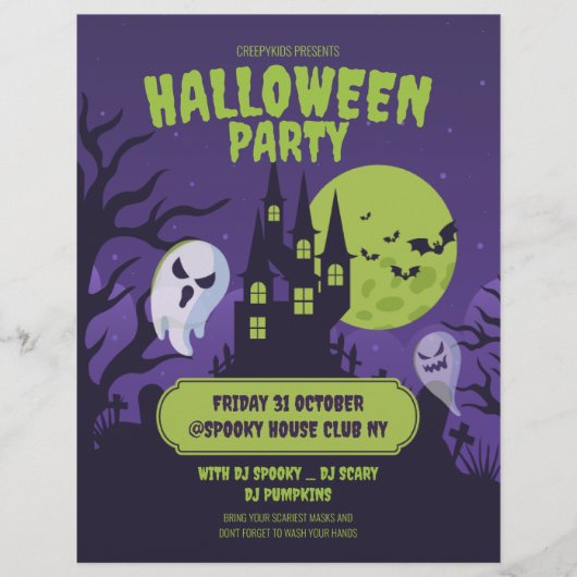 Halloween verkleedfeest uitnodiging Halloween Fees Flyer (Voorkant)