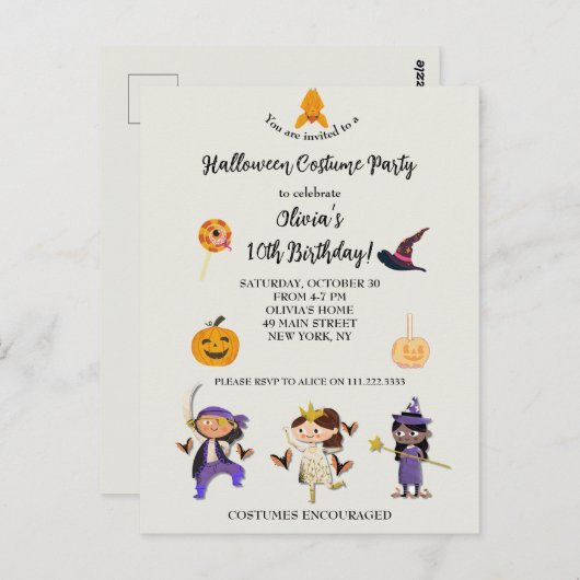 Halloween verkleedfeestje voor kinderen  briefkaart (Voorkant / Achterkant)