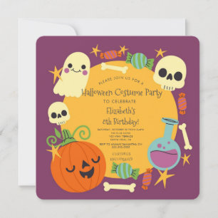 Halloween verkleedkleren Kinderen Verjaardagsfeest Feestdagenkaart