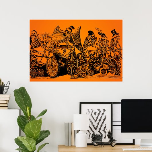 HALLOWEEN VERKOOP! Skeletfietsers van J. Posada Poster (Thuiskantoor)