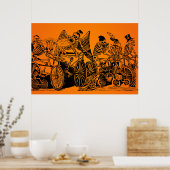 HALLOWEEN VERKOOP! Skeletfietsers van J. Posada Poster (Keuken)