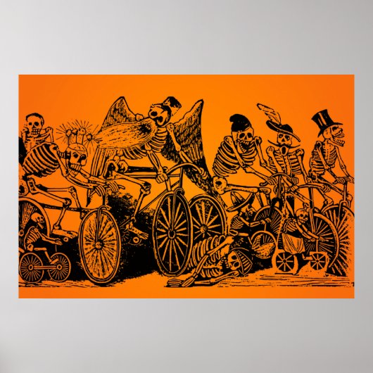 HALLOWEEN VERKOOP! Skeletfietsers van J. Posada Poster (Voorkant)
