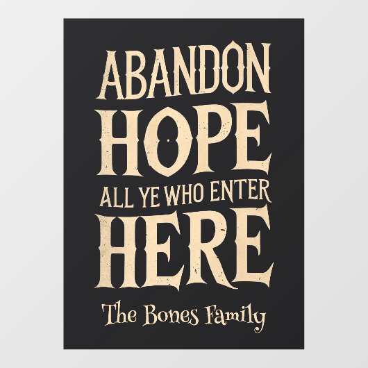 Halloween Verlaat Hoop Familienaam Window Cling Raamsticker (Vel)