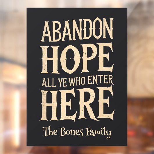 Halloween Verlaat Hoop Familienaam Window Cling Raamsticker (Vel 2)