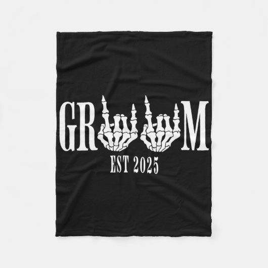 Halloween Verloving Bruid Bruidegom Skelet Fleece Deken (Voorkant)