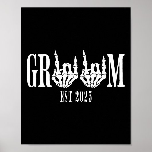 Halloween Verloving Bruid Bruidegom Skelet Poster (Voorkant)