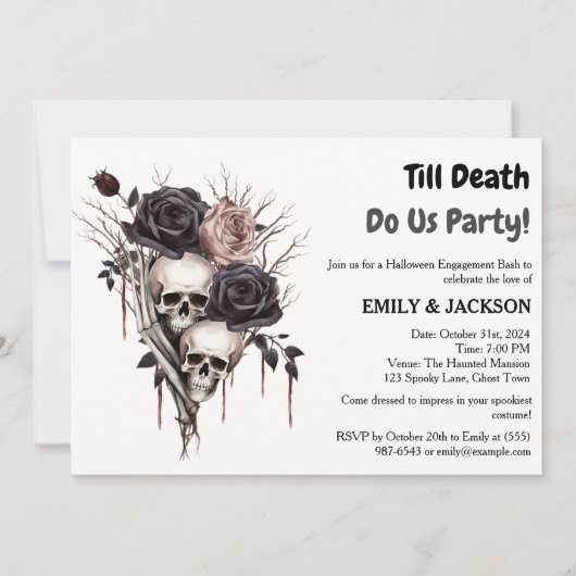 Halloween verlovingsfeest kaart (Voorkant)