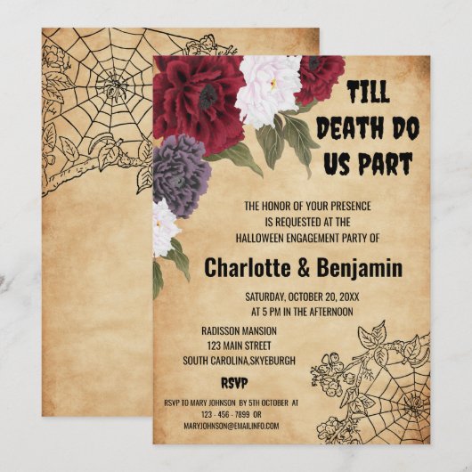  Halloween Verlovingsfeest Kaart (Voorkant / Achterkant)
