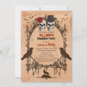 Halloween verlovingspartij nodigt suikerschedel ui kaart (Voorkant)