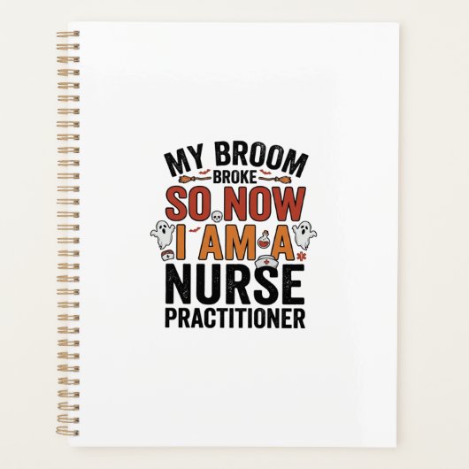 Halloween verpleegkundige bezem gebroken vintage D Planner (Voorkant)