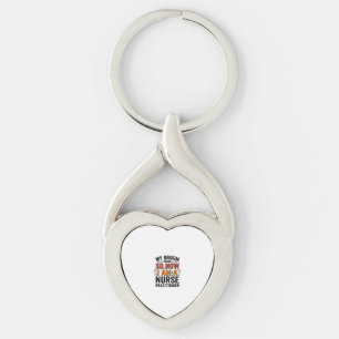 Halloween verpleegkundige bezem gebroken vintage D Sleutelhanger