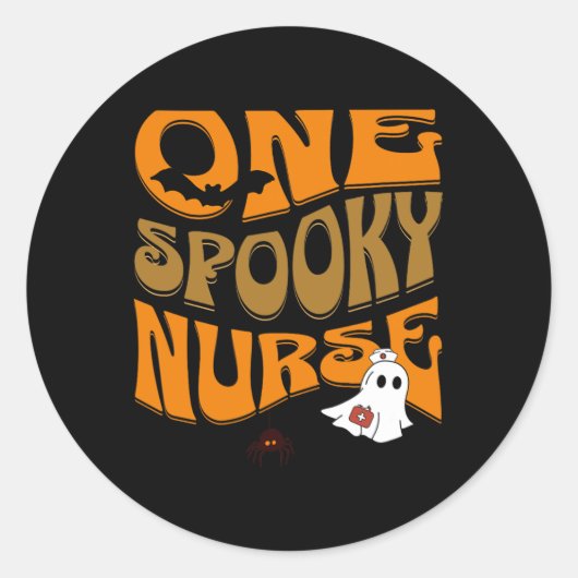 Halloween Verpleegkundige Product Grappige Enge Cr Ronde Sticker (Voorkant)