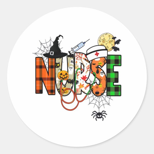 Halloween Verpleegkundige Sticker (Voorkant)