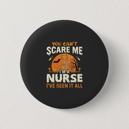 Halloween Verpleegster Bang Me Ronde Button 5,7 Cm (Voorkant)