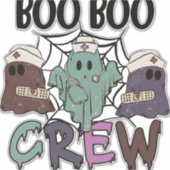 Halloween Verpleegster Boo crew Sticker (Voorkant)
