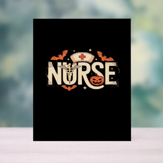 Halloween verpleegster Classic T-Shirt Acryl Bord (Neutraal)