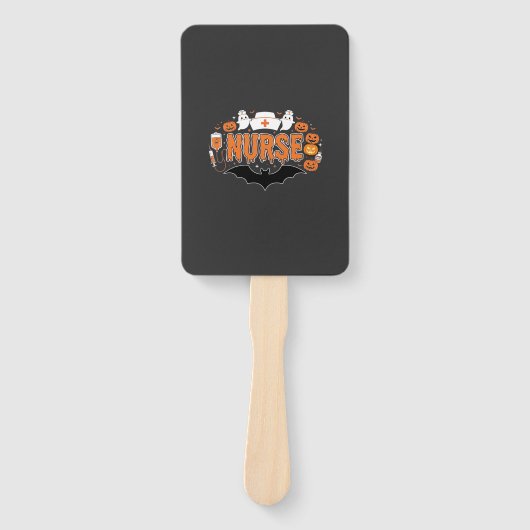 Halloween Verpleegster Drip Pend Pumpkin Spook Vec Handwaaier (Voorkant)
