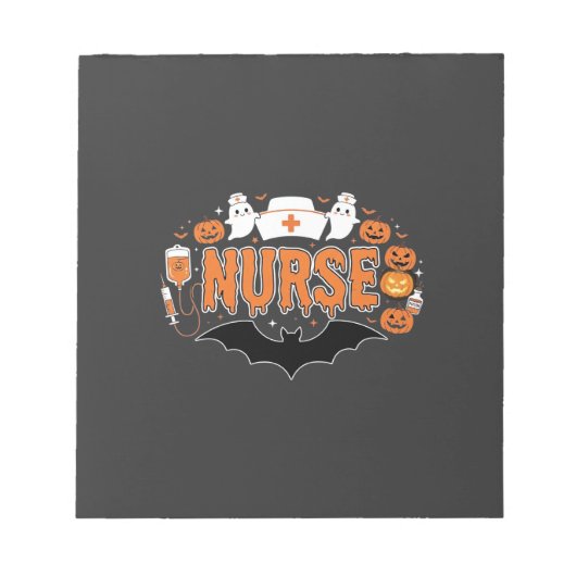 Halloween Verpleegster Drip Pend Pumpkins Ghost Ve Notitieblok (Voorkant)