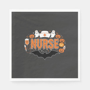 Halloween Verpleegster Drip Pendelende Pompoen Gee Servet
